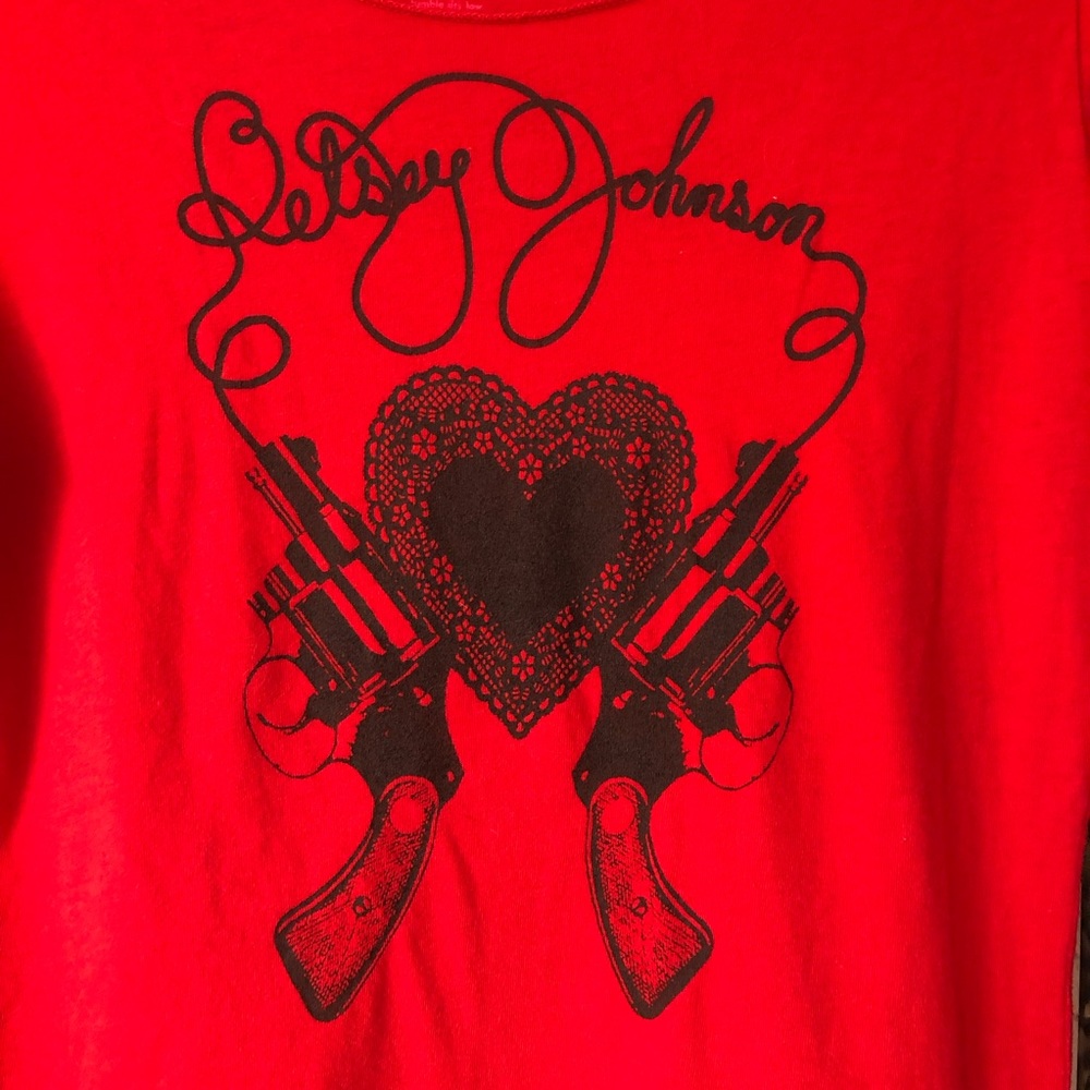 Betsey Johnson Pistol & Heart Vintage Tee Shirt